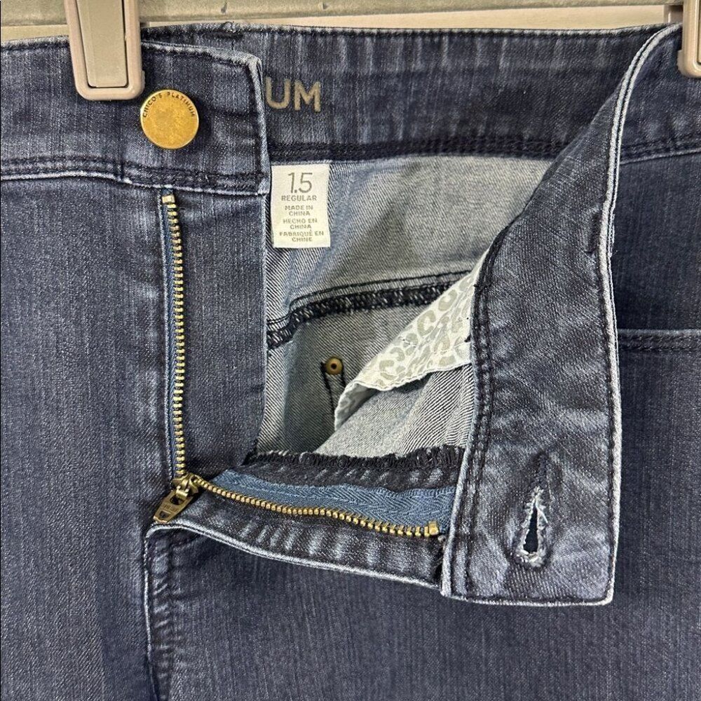 Chico's Platinum Ankle Jeans Size 1.5 (10) Dark Wash - Picture 9 of 15
